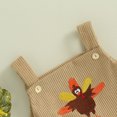 thumbnail image 4 of Okbabeha My First Thanksgiving Baby Outfit Boy Girl Newborn Turkey Onesie Sleeveless Corduroy Overall Romper Fall Clothes, 4 of 7