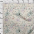 thumbnail image 2 of oneOone Polyester Spandex Off White Fabric Floral & Peacock Dress Material Fabric Print Fabric By The Yard 56 Inch WideR6L, 2 of 4