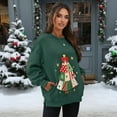 thumbnail image 3 of Xoenoiee Christmas Tree Bow Star Print Women's Oversized Sweatshirts with Pockets, Xmas Crewneck Long Sleeve Tunic Pullover Shirts 2025 Fall Clothes Plus Size, Size L, 3 of 7