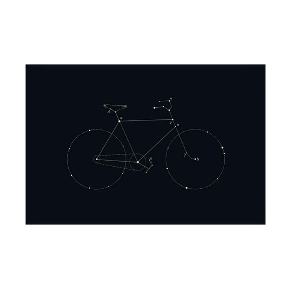 Trademark Fine Art Florent Bodart Bike Constellation Canvas Wall Art