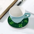thumbnail image 5 of GZHJMY 1Pc Round Typographic Saint Patrick's Day Ceramic Coasters with Cork-Backed for Coffee Drink, Cup Mat Absorbent Stone Coasters, 5 of 6