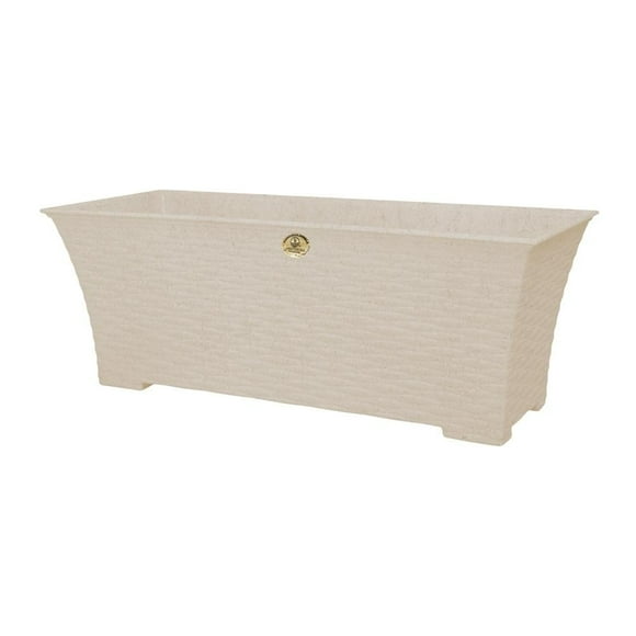 Maceta Plásticos La Ardilla Jardinera Rattán 60 x 16.8 cm Blanco Cantera