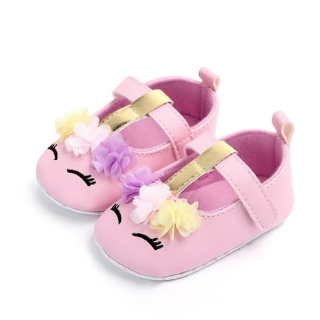 

Toddler Baby Girls Flower Unicorn Shoes PU Leather Shoes Soft Sole Crib Shoes Spring Autumn First walkers 0-18M