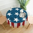 thumbnail image 2 of Patriotic July 4th Independence Day Memorial Day Wooden American Flag Waterproof Picnic Patio Party Round Table Cloth Cover Decorations Fabric 60 Inch Circular Tablecloth for 20-47 Inch, 2 of 6