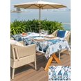 thumbnail image 4 of Outdoor Tablecloth with Umbrella Hole and Zipper, Blue Gnomes Christmas Rectangle Table Cloth 60x102 Inch Waterproof Tablecloth, Xmas Balls Tree Snowflake Wooden Picnic Table Cover for Patio Camping, 4 of 7