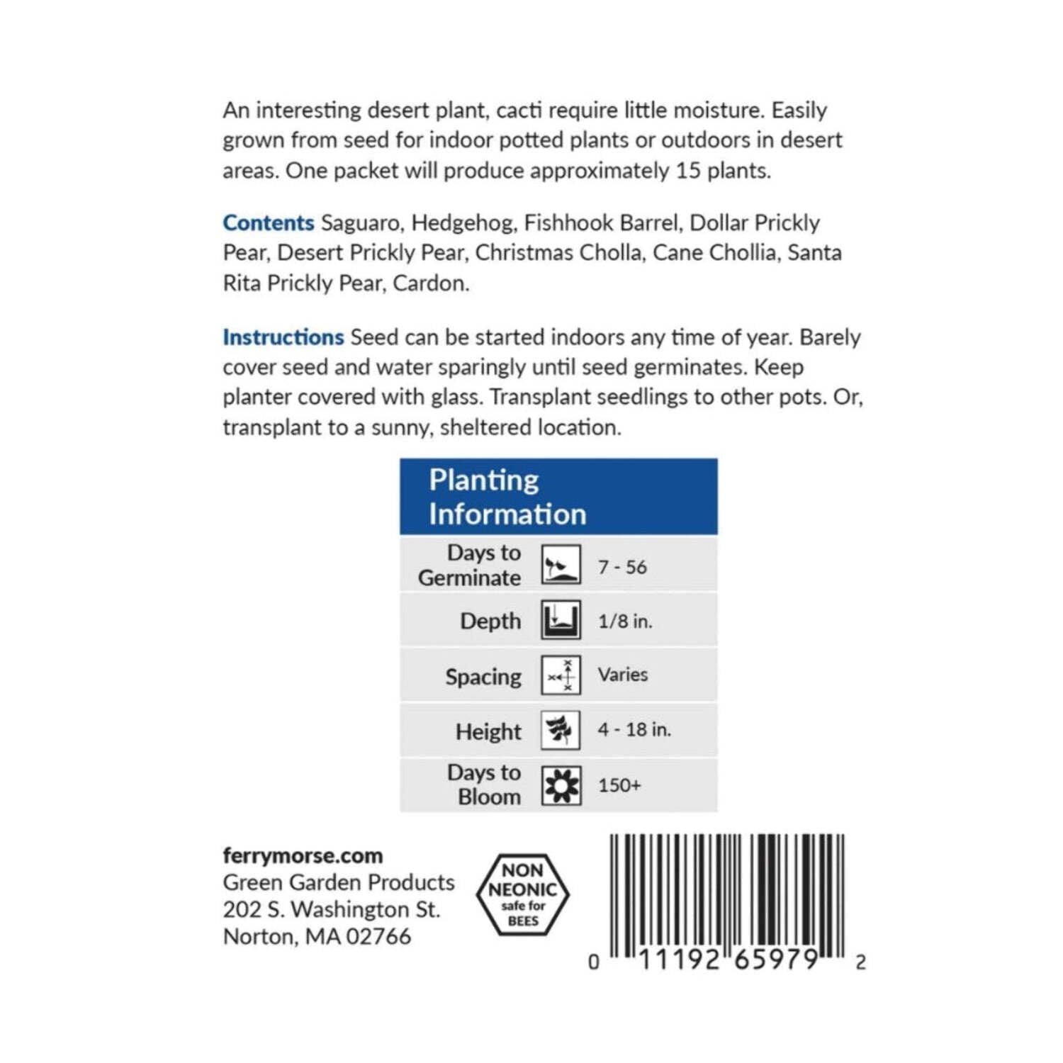 Ferry-Morse Online Edition Cactus Mixed Varieties Seed Bundle - 8 Pack