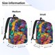thumbnail image 2 of Disketp Psychedelic Sunflowers print Canvas Backpack Lightweight Travel Daypack Student Rucksack Laptop Backpack-, 2 of 5