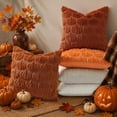 thumbnail image 6 of decorUhome Fall Throw Pillow Covers 18x18 Pack of 2, Soft Plush Faux Wool Couch Pillow Covers, Rust Pumpkin (Pillow Cover Only, No Inserts Included), 6 of 7