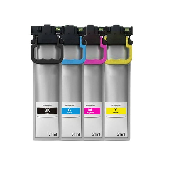T10S Ink Pack Compatible High Capacity T10S100 T10S200 T10S300 T10S400 Ink Cartridge Replacement for Workforce Pro WF-C5890 WF-C5390 Printers