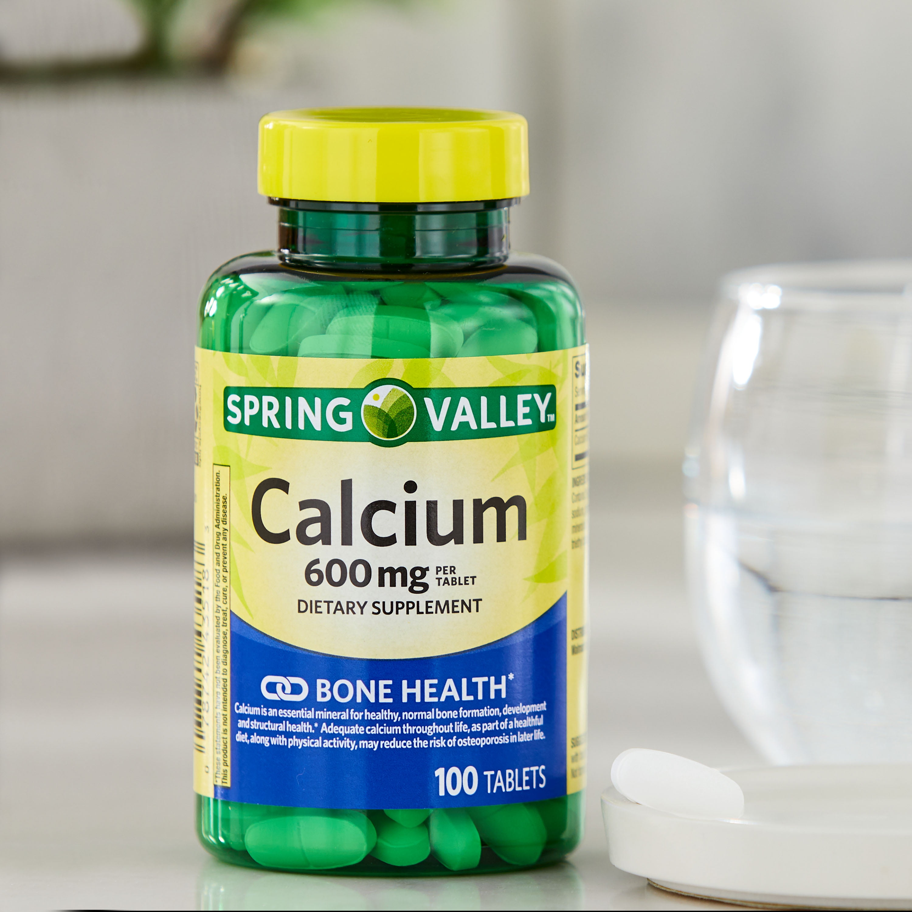 (2 pack) Spring Valley Calcium Bone Health Dietary Supplement Tablets, 600 mg, 100 Count