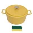 thumbnail image 3 of Fockety Cacerola con Tapa, 9,4 Pulgadas, Interior Esmaltado, Color Crema, Olla para Horno Holandés c, 3 of 9