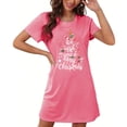 thumbnail image 2 of Tnhcen Holiday Plus Size Sleep Dress Funny Christmas Print Short Sleeve Round Neck Short Length Stretchy Polyester Spandex S-2XL for Cozy Nights, 2 of 5