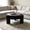 Black + Solid Wood+MDF + Modern, variant on AUU 33" Wabi-Sabi Round Coffee Table with Hidden Storage – Modern Wood Parquet Veneer, 3 Block Legs, Sturdy Center Accent Table for Living Room or Small Spaces