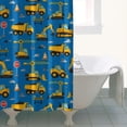 thumbnail image 4 of Cartoon Construction Vehicles Barriers Blue Pattern Shower Curtain 36"x72" ,Bathroom Decorative Shower Curtains Set with 12 Hooks,Modern Waterproof Washable Shower Curtain, 4 of 6