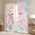 thumbnail image 2 of Erosebridal Cartoon Animal Axolotl Curtains Pack of 2(38x45),Rainbow Stars Print Black Out Curtains,Dreamy Colorful Curtains for Living Room,Super Cozy Room Decorative, 2 of 6