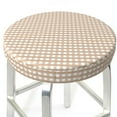 thumbnail image 3 of Naloa Brown Gingham Round Bar Stool Cushion Cover 12-14 inch, Fits Kitchen, Office, Restaurant Chairs - 13 inch, 3 of 7