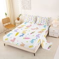 thumbnail image 2 of Erosebridal Watercolor Cartoon Rabbit Pattern Bed Sheets,Colorful Geometric Polka Dots King Sheets 4-Piece, 2 of 6