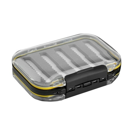 fankhu Clear Fishing Tackle Box Double-sides Bait Flies Case Practical for Saltwater