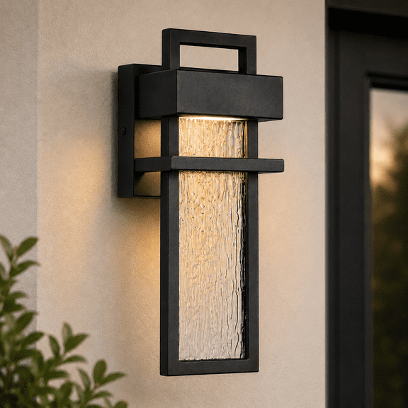 LED Outdoor Wall Light Fixtures with Bubble Glass, 12W, 3000K, 1430Lumens, for Garage Front door Patio