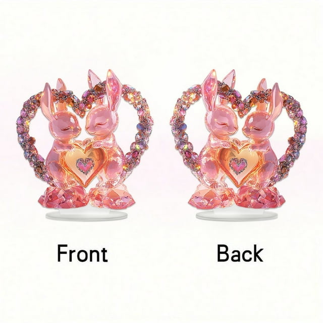 Valentine's Day Table Decor 2D Flat Acrylic Crystal Ornament Waterproof Desktop Decoration