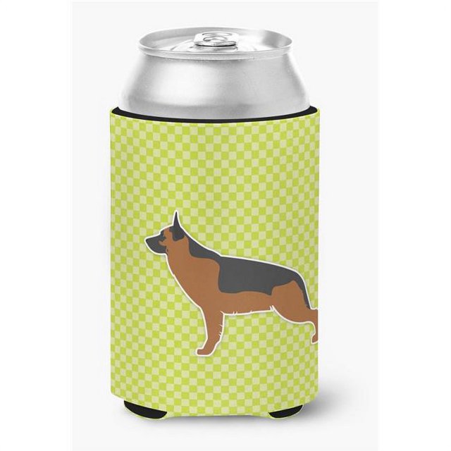Carolines Treasures BB3824CC German Shepherd Checkerboard Green Can or Bottle Hugger