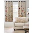 thumbnail image 2 of Botanical Flower Blackout Curtains 45 Inches Long for Bedroom, Retro Colored Spring Floral Herb Thermal Insulated Room Darkening Black Out Window Curtain Panels Grommet Drapes for Living Room, 2 of 8