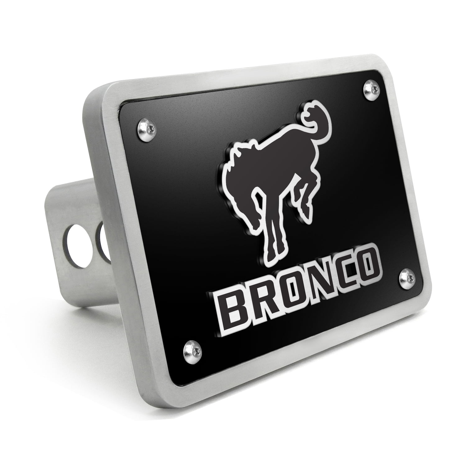 Ford Bronco 3D Logo Black 3/8" Thick Solid Billet Aluminum Tow Hitch Cover