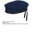 thumbnail image 7 of UDIYO Woolen Hat Super Soft Breathable Solid Color Non-Fading Friendly to Skin Keep Warm Retro Style Unisex Wool Military Training Beret Hat for Camping, 7 of 7