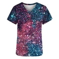 thumbnail image 4 of Clearance 2024! Aofany Women's Working Uniform Nursing Uniform With Two Pockets Scrubs Top Printed Short Sleeve V-neck Tee, 4 of 4