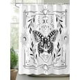 thumbnail image 2 of Black and Shower Curtain, White Frame Butterfly Sun Moon Waterproof Shower Curtain Set with 12 Hooks Lightweight Washable Fabric Shower Curtains for Bathroom 60x72 Inches, 2 of 6