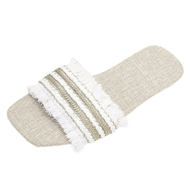 Bmisegm Women Sandals Fashionable New Pattern Color Block Square Toe Open Toe Breathable Flat Bottom Comfortable Summer Casual Beach Shoes Womens Sandals Summer Beige 9