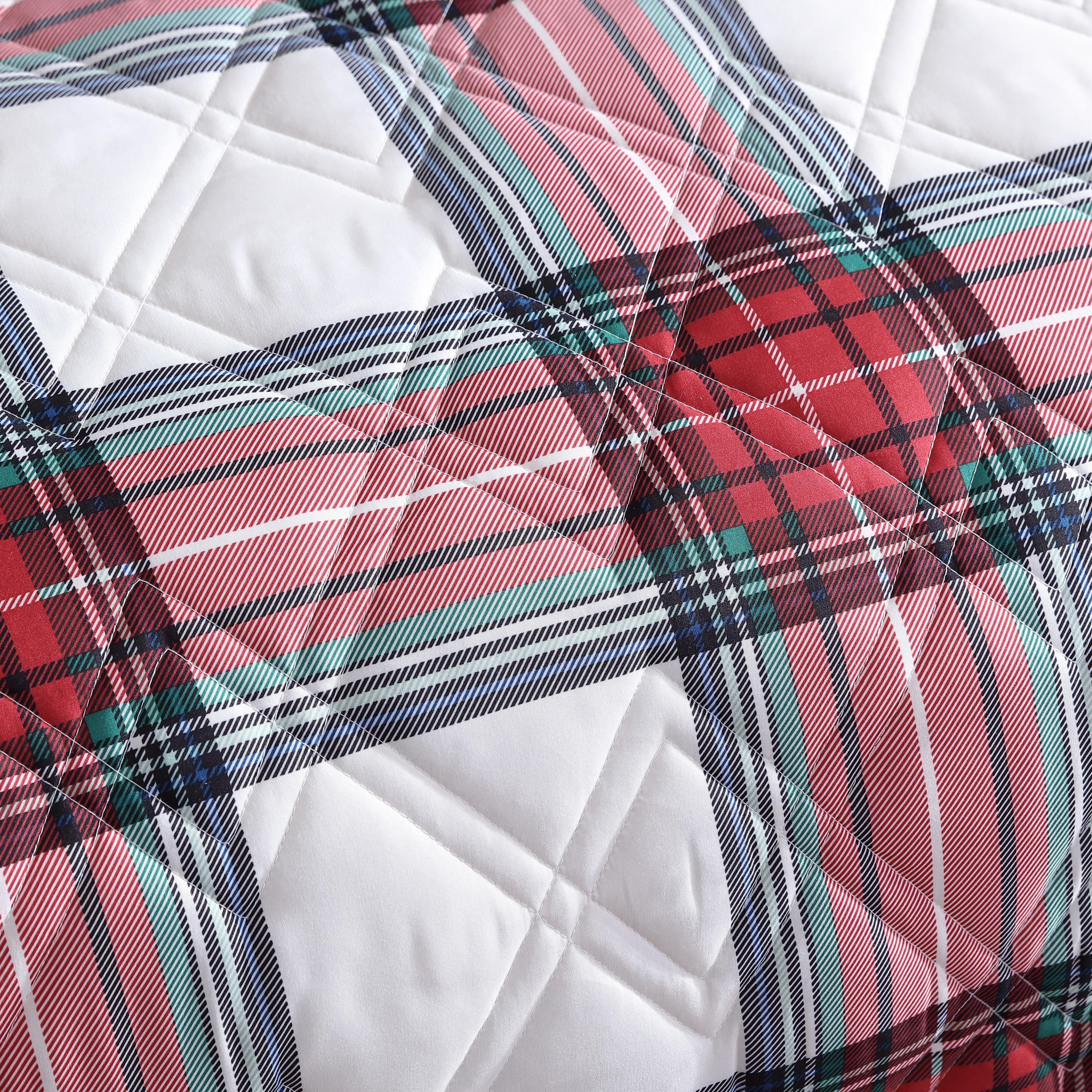 Mainstays 3-Piece Adult Quilt Set, Red Tartain Plaid, King