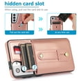 thumbnail image 5 of Nalacover Case for Samsung Galaxy S21 Wallet Case Hidden Card Slots Holder, Premium PU Leather Loop Finger Strap TPU Shockproof Lens Protection Cover for Samsung Galaxy S21, Rosegold, 5 of 6