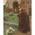 thumbnail image 3 of Alexander Bertrand 15x18 Black Modern Framed Museum Art Print Titled - Monk at the Monastery Garden, 3 of 5