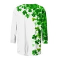 thumbnail image 5 of St Patrick's Day T Shirt for Womens Green Leaf Print Irish 3/4 Sleeve Loose Pullover Tops, 5 of 5