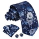 thumbnail image 2 of Set de corbatas Barry.Wang de seda floral azul oscuro, 150 cm, 2 of 7