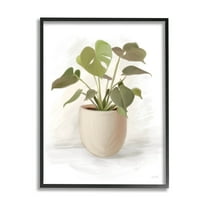 Stupell Industries Monstera House Plant Potted Vase Graphic Art Black Framed Art Print Wall Art, Design by House Fenway