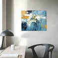 thumbnail image 3 of COMIO  Abstract Canvas Wall Art Painting: Blue White Gray Pictures Artwork with Gold Foils Modern Painted Texture Print Decor, 3 of 4