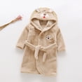 thumbnail image 2 of Gibobby Children's Plush Coral Fleece Bathrobe,Cozy Hooded Robe with Belt,Cute Print,for Kids Toddlers 2-12 Years,Warm After-Bath Loungewear Toddler Pajamas Toddler Pajamas,Brown,Size 9-10T, 2 of 6