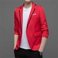 thumbnail image 5 of Zshosam Mens Slim Fit Sports Coat Casual One Button Blazer Notched Lapel Dress Suit Office Work Tops(Red,XXXL), 5 of 7