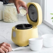 GreenLife 4 Cups Cooked, 2 Cups Uncooked Rice Cooker, Butter Yellow