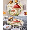 thumbnail image 3 of Round Tablecloth Tropical Country Elastic Edge Fitted Mushroom Butterfly Snails Plastic Table Cover,Waterproof Oil Proof for Dinner,Outdoor, Picnic, 55"- 60" DIA Tables Red Green, 3 of 8
