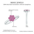 thumbnail image 5 of Rosec Jewels Natural Pink Tourmaline Flower Promise Ring for Women - AAA Quality - Pink Flower Ring - Ready to Gift, 18K White Gold, US 6.50, 5 of 9
