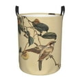 thumbnail image 1 of Balery Vintage Bird Cesta de ropa redonda con asas, impermeable, independiente, para ropa, juguetes, dormitorio y familia-Medium, 1 of 6