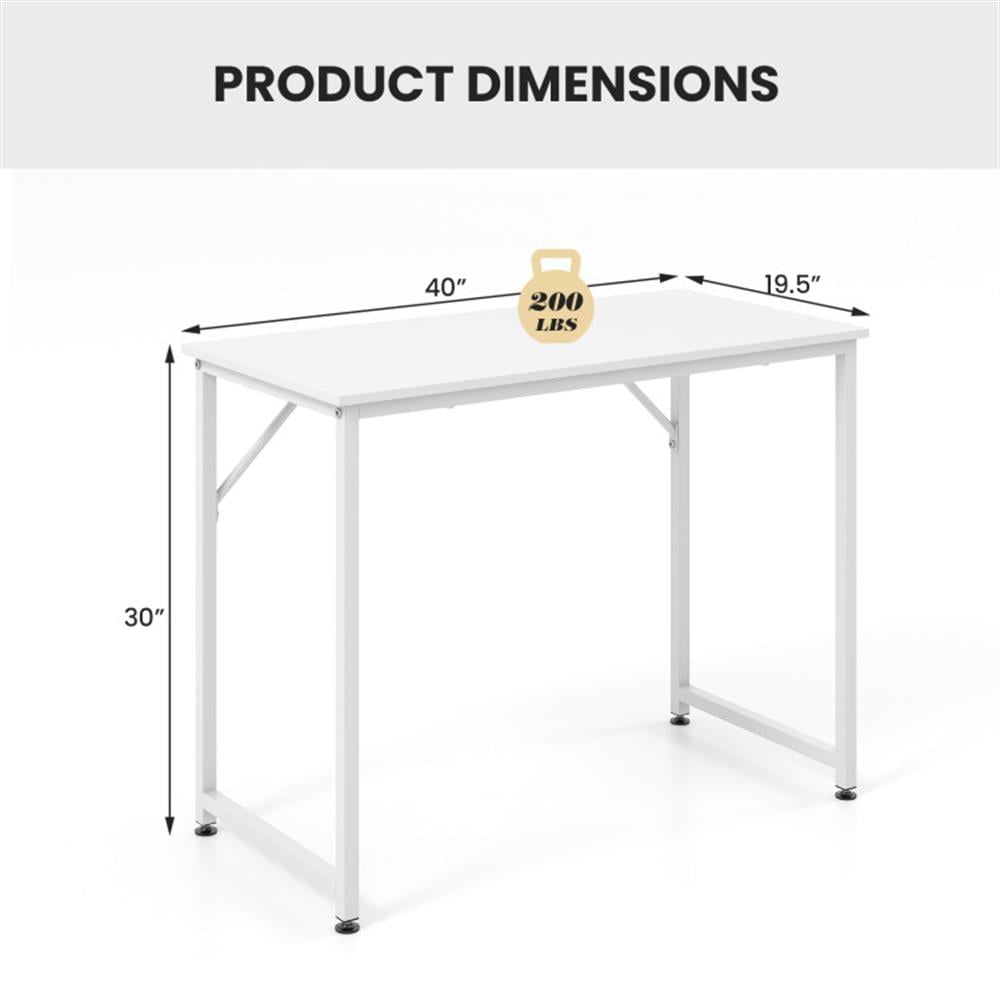 Demi Bonn L Shaped Computer Desk and Writing Workstation for Home and Office, White