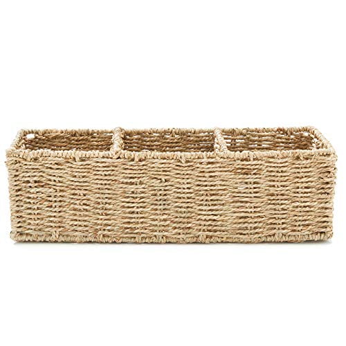 Americanflat Hand Woven Seagrass, Woven Bathroom Storage Baskets
