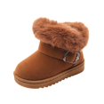 thumbnail image 2 of GUOBIOZIY Toddler Boys Girls Winter Boots Kids Outdoor Warm Booties Non-Slip Walking Shoes Ankle Boots (Brown,11-11.5 Y), 2 of 6