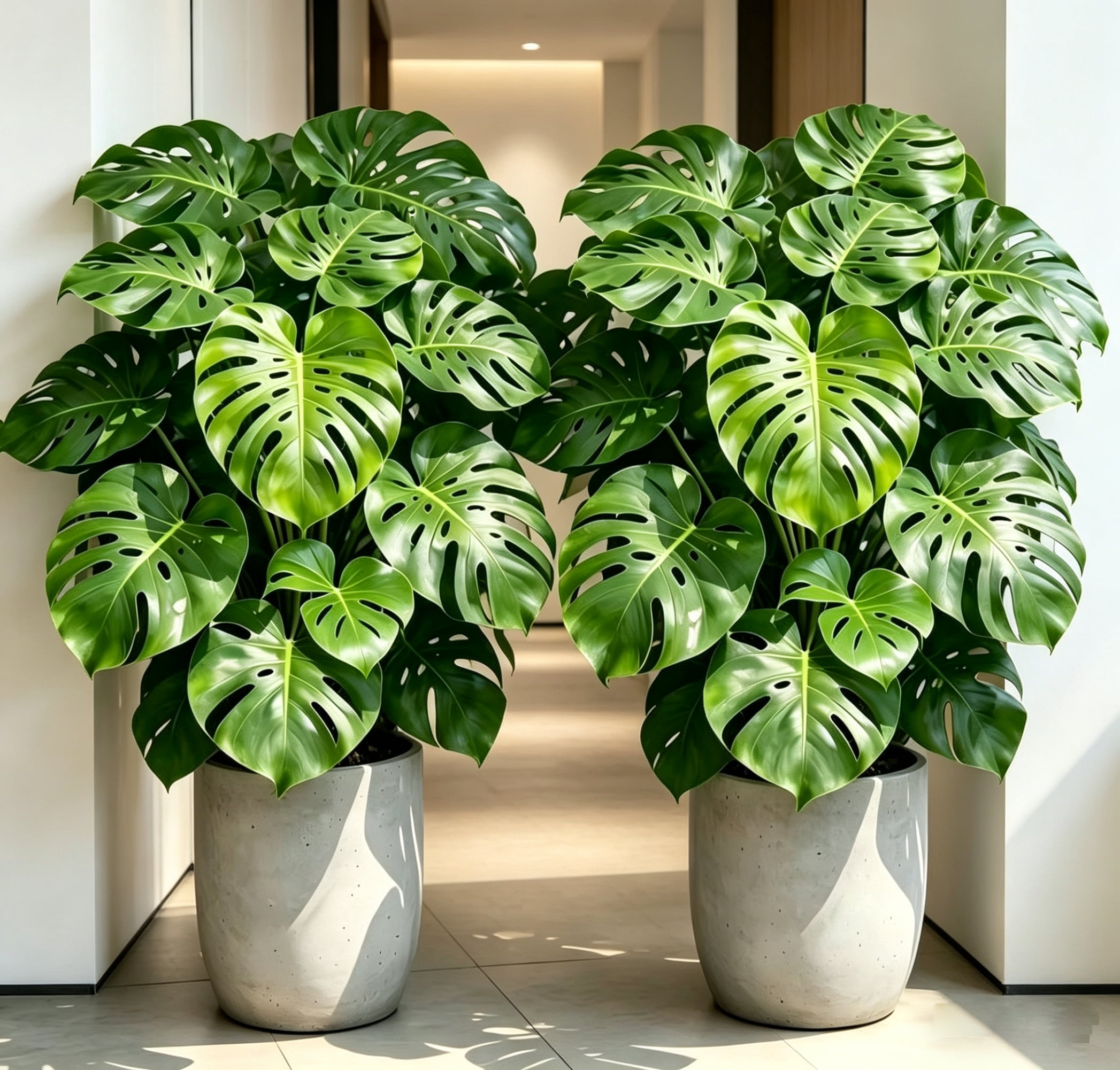 24.01 Inch Artificial Monstera Tree 2 Pack - Faux Split Leaf Philodendron Fake Plant, UV Resistant, No Pot Included, for Home Office Living Room Indoor Outdoor Decor