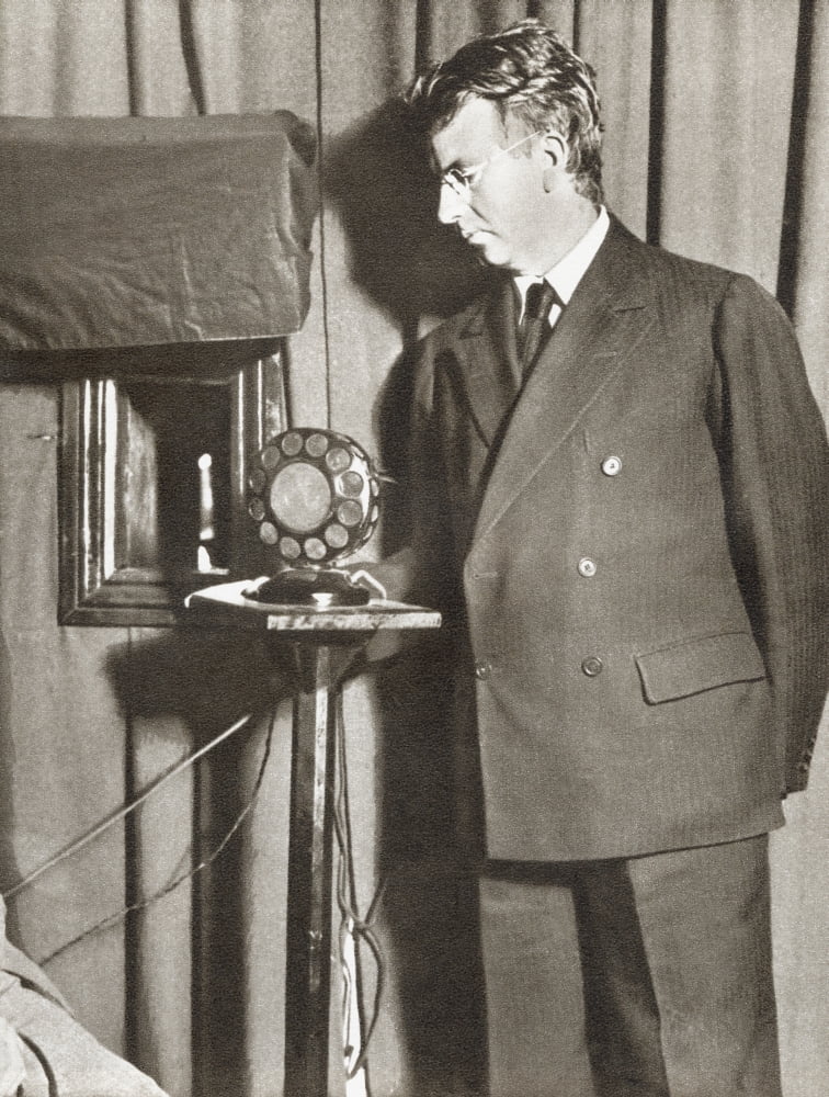 John Logie Baird 1888 - 1946 Scottish Engineer And Inventor Of The Worlds First Practical Publicly Demonstrated Television System Seen Here Watching The First Televised Play In 1930 From The Story Of