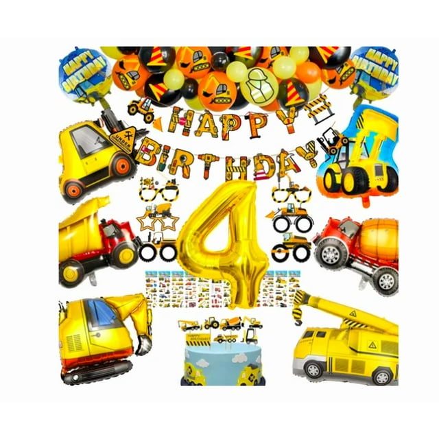Kit Globos Decoracion Xtellar Para Fiesta Vehículo De Construcción